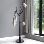 Bekrvio Tree Coat Rack Freestanding with Round Base, Red Brown by Bekrvio