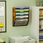 Ironwood Hanging Wall File Organizer, 5 Pocket Mesh Mail Organizer Wall Mounted with Nametag Label, Wall File Holder for Office Home School, Magazine Rack for Mail Paper Document Organization, Black - Image 3