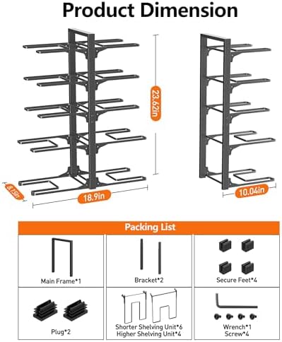 MUDEELA 10-Tier Pots and Pans Organizer under Cabinet, 23.62" H Heavy Duty - Image 3
