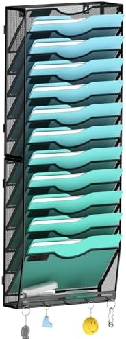 Gawerk 13-Tier Wall File Organizer Hanging Wall File Holder Wall Mount Paper Folder Organize by Gawerk