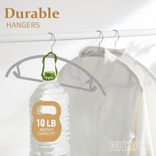 MIZGI Plastic Hangers 50 Pack, Patented Rounded Shoulder Sweater Hangers - Image 5