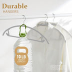 MIZGI Plastic Hangers 50 Pack, Patented Rounded Shoulder Sweater Hangers - Image 5