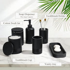 LIN CHUAN 6-Piece Bathroom Accessories Set, Modern Bathroom, Black - Image 3