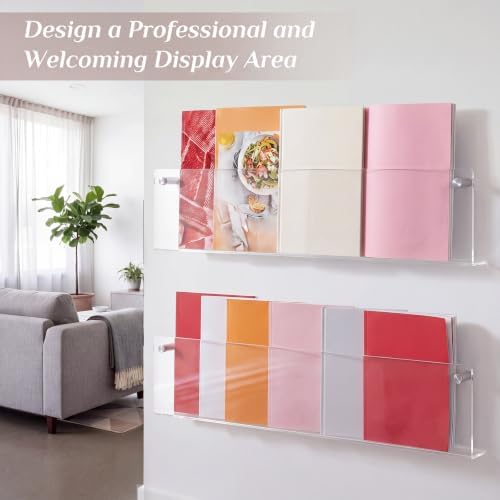 10 Pack Clear Acrylic Magazine Holder Wall, Brochure, 24 Inch - Image 6