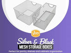 YBM HOME Kitchen Pantry Organizer Wire Basket for Shelves, Cabinets, Pantry, Countertop, Mesh Open Storage Bin Metal Basket for Organizing Food Supplies 14 x 10 x 9, Pack of 6, Silver - Image 3