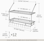 KES 30-Inch Silver Gray Pot Rack Wall Mounted, 100 Lbs Capacity - Image 5
