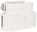 Set of 2 Cable Management Box, Handwoven Cord Hider Box with 3 Open Slots by Unknown