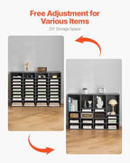 VEVOR Literature Organizer, 36 Compartments Office Mailbox with Adjustable Shelves, Wooden Mailbox Sorter Medium Density Fiberboard Office Home Classroom Storage for Files, Documents, Papers, Grey - Image 6