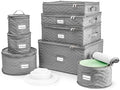 Sorbus China Storage Containers, Dinnerware Storage Set (8 Piece, Gray) by Sorbus