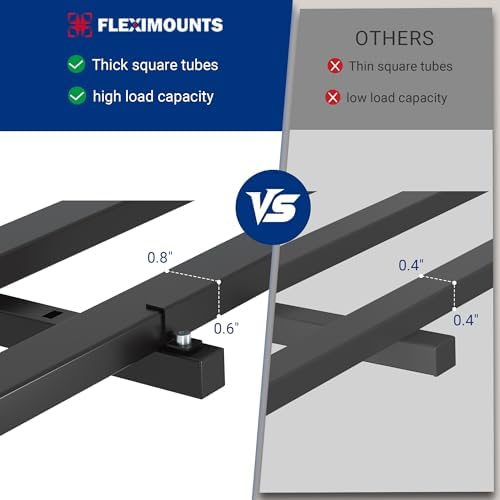 FLEXIMOUNTS 2-Pack 2x4ft Garage Wall Shelving, 8 Hooks, Heavy Duty, Black - Image 4
