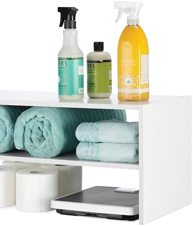Whitmor Stackable 31" Extra Wide 2-Shelf Storage Organizer, White，2 Pack - Image 4