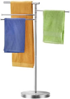 Freestanding Towel Rack, 40 Inch Tall Standing Towel Racks for Bathroom with Weighted Base, Modern Floor Towel Drying Holder Stand with 4 Swivel Arms, Stainless Steel, Chrome, YOFOVI by YOFOVI