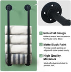 HouseAid Industrial Pipe Towel Rack, Farmhouse Bathroom Towel Storage Holder, Vintage Style Towel Organization, Wall Mounted, Matte Black - Image 4