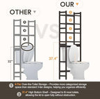 Homde Bathroom Over Toilet Storage Rack: Adjustable 4-Tier Bamboo (Brown) - Image 4