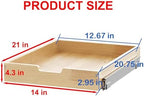 Sikarou Wood Pull Out Cabinet Organizer 14" W x 21" D, Heavy-Duty Sliding Drawers for Inside Cabinets Storage and Organization for Kitchen, Pantry, Bathroom - Image 2
