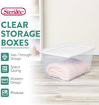 Sterilite Clear Storage Box Stackable Tote, 58 Quart, 16-Pack - Image 2