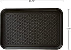 All-Weather Boot Tray 2-Pack - Water-Resistant Plastic Mud Pans, Pet Food Mats, and Outdoor or Indoor Shoe Mat for Entryway by Stalwart (Black) - Image 2
