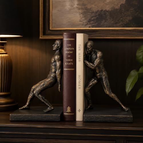 Comfy Hour 13 Inch Gymnastic Men Bookends, Bronze Athlete, Set of 2 - Image 4