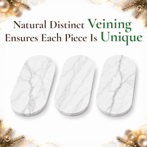 White Calacatta Marble Tray for Bathroom Vanity, 9.8x5.9In - Image 6