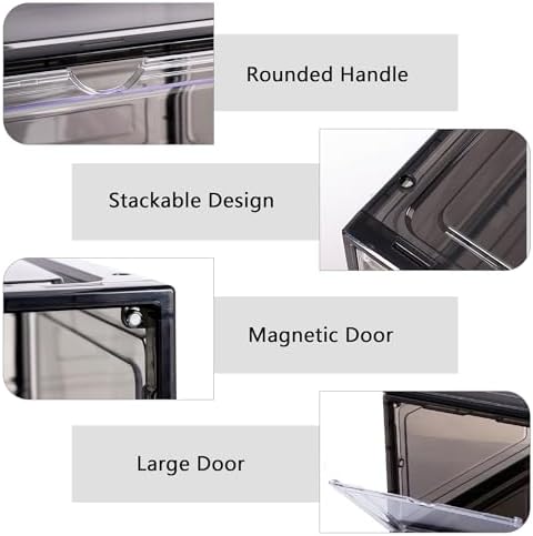 Attelite Large Shoe Boxes 8 Pack Drop Side Shoe Storage Container Stackable - Image 3