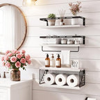Fixwal Wall Mounted Bathroom Shelves Over Toilet (3+1 White) - Image 4