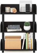 Furinno TURN-N-TUBE Display Shelf, 3-Tier Storage Shelves with Side Panels, Open Shelves Book Shelf with Rounded Corner Top Edges, for Organization and Storage, Living Room, Home Office, Espresso - Image 5