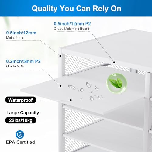 Mail Sorter Adjustable Countertop Mail Holder, Heavy Duty Literature Organizer, Student Mailbox for Classroom, Desktop Bill Paper Organizer for Office Home School, 12 Compartments, White - Image 7