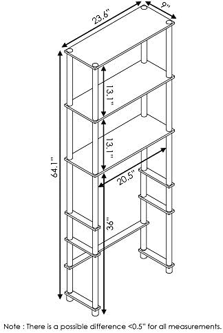 Furinno Turn-N-Tube with 3 Shelves Toilet Space Saver, Espresso/Black - Image 3