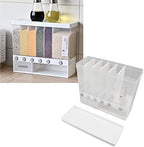 Divided Rice and Cereal Dispenser 6 Grid Food Storage Containers Grain Storage Box Household Food Dispensers 10L Capacity Suitable for Rice Beans Wall Mounted Dry Food - Image 2