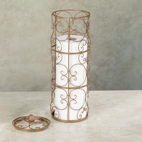 Aldabella Toilet Paper Storage Floor Stand, Satin Gold Powder Coat - Image 2