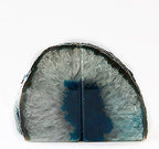 JIC Gem Teal Agate Geode Heavy Duty Bookends 1 Pair 6-8 Lbs Shelf Decor - Image 4