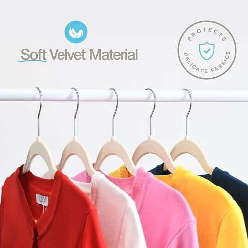 Home-it Premium Velvet Hangers 100 Pack - Ivory Suit Hangers Non Slip - Heavy Duty Clothes Hangers for Closet, Jacket, Shirt, Pants and Suit, Hook Swivel 360 - Ultra Thin - Image 5