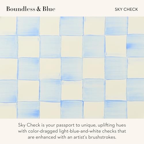 MACKENZIE-CHILDS Enamel Canister, Small, Light-Blue-and-White Sky Check - Image 3