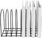 MyGift Large Desktop Document Holder, Black Metal Wire File Folder Organizer Rack with 8-Slots and Arch Design - Image 7