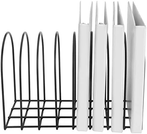 MyGift Large Desktop Document Holder, Black Metal Wire File Folder Organizer Rack with 8-Slots and Arch Design - Image 7