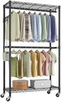 Golpart Heavy Duty Rolling Clothes Rack Wheels Portable Metal Garment Rack by Golpart