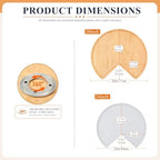 Leinuosen 3 Pcs 28 Inch Banded Pine Wood Full Kidney Shaped Lazy Susan for Corner Base Cabinets with Steel Swivel Bearing for Kitchen Turntables Pantry Spice Can Storage, Not Include Metal Rod - Image 2