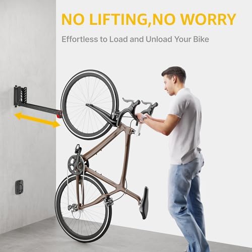 monTEK No-Lift Swivel Bike Wall Mount, Bike Hangers for Garage, 1 Pack - Image 3