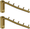 JQK Folding Clothes Hanger Rack, Stainless Steel Swing Arm Hook Holder, Clothing Hanging System Drying Closet Storage Organizer Brushed Gold Wall Mount 2 Pack, SHR100-BG-P2 by Homeimprovement