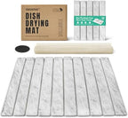 Stone Dish Drying Mat Collapsible Diatomaceous Earth Absorbent Mat Quick Dish Drying Pad Dish Rack Pad Match Any Counterto Multiple Usage for Kitchen,Bathroom (Light-Gray Frosted Pattern, 24"L x 16"W) by SHUSHIYAJU