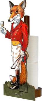 British Fun Toilet Roll Storage & Kitchen Towel Holder Wooden Stand | Equestrian Artwork Gift | Novelty Kitchen & Bathroom Decor | This Mr Fox Design is Sure to Impress with Style & Practicality. - Image 4