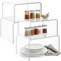 4 Pcs Clear Spice Rack Shelves, Pantry Organizers and Storage Set, Display Shelf Organizer, Stackable Desktop Organizer for Kitchen, Bathroom, 10.6 x 7.7 x 6.3 in & 7.4 x 5.3 x 10.6 in by Unknown