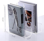 HeZone Magazine Holder, Clear Acrylic Desk Organizers, File Organizer for Desk, Magazine Rack- Desktop Book Storage -Independent Vertical 1 Space-2 Pack - Image 3