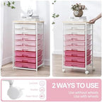 SYKIARIOL Rolling Cart with Drawers,Utility Cart with 8 Drawers,Rose Pink - Image 5
