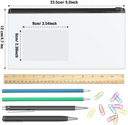 Marspark 500 Pcs 100 Pcs Zip Envelope Poly Clear Pencil Pouch, Black - Image 2