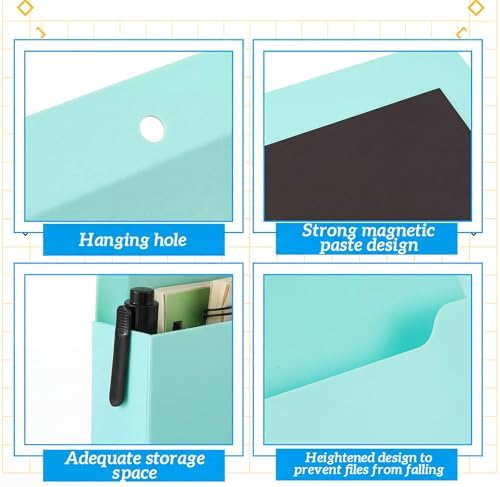 Gilprop 8 Pack Magnetic File Folder Holder for Whiteboard Classroom Storage - Image 3