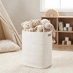 MEGASKET Large Laundry Hamper 16"x13"x22" - Tall Woven Laundry Basket, Cotton Rope Dirty Clothes Hamper, Baby Kids Nursery Wicker Laundry Basket, Bedroom Aesthetic, Soft Laundry Bin, White Hamper, 75L - Image 5