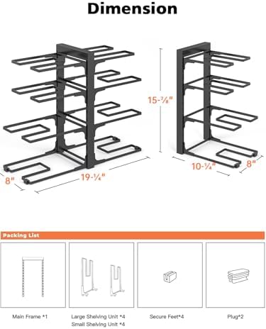 MUDEELA 8-Tier Heavy Duty Pots and Pans Organizer under Cabinet, Black - Image 3