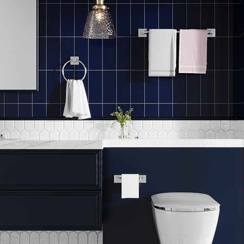 RUACQ Bathroom Accessories, 3-Piece Bathroom Hardware Set, Chrome - Image 2