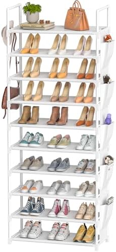 LUKYTOWER Tall Shoe Rack - 10 Tier Shoe Organizer 30-35 Pairs Boot Storage - Image 4